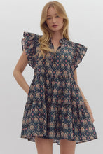 Load image into Gallery viewer, Indigo Ruffle Sleeve Dress