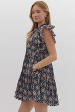 Load image into Gallery viewer, Indigo Ruffle Sleeve Dress