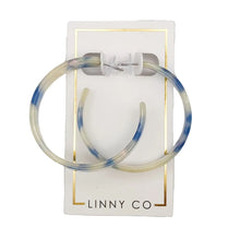 Load image into Gallery viewer, Ashley Blueberry Clouds Medium Linny Hoops