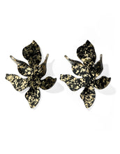 Load image into Gallery viewer, Black with Gold Flora Linny Earrings