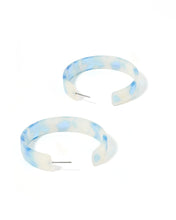 Load image into Gallery viewer, Ashley Blueberry Clouds Medium Linny Hoops