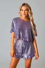 Load image into Gallery viewer, Laura Purple Buddy Love Sequin Set