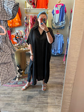 Load image into Gallery viewer, Black Button Down Shirt Dress