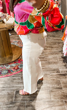 Load image into Gallery viewer, Cream Wide Leg Risen Jeans