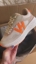 Load and play video in Gallery viewer, Starling 2 Sneakers- Grey/Nude/Orange Combo
