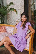 Load image into Gallery viewer, Ronnie Purple Ruffle Sleeve Dress