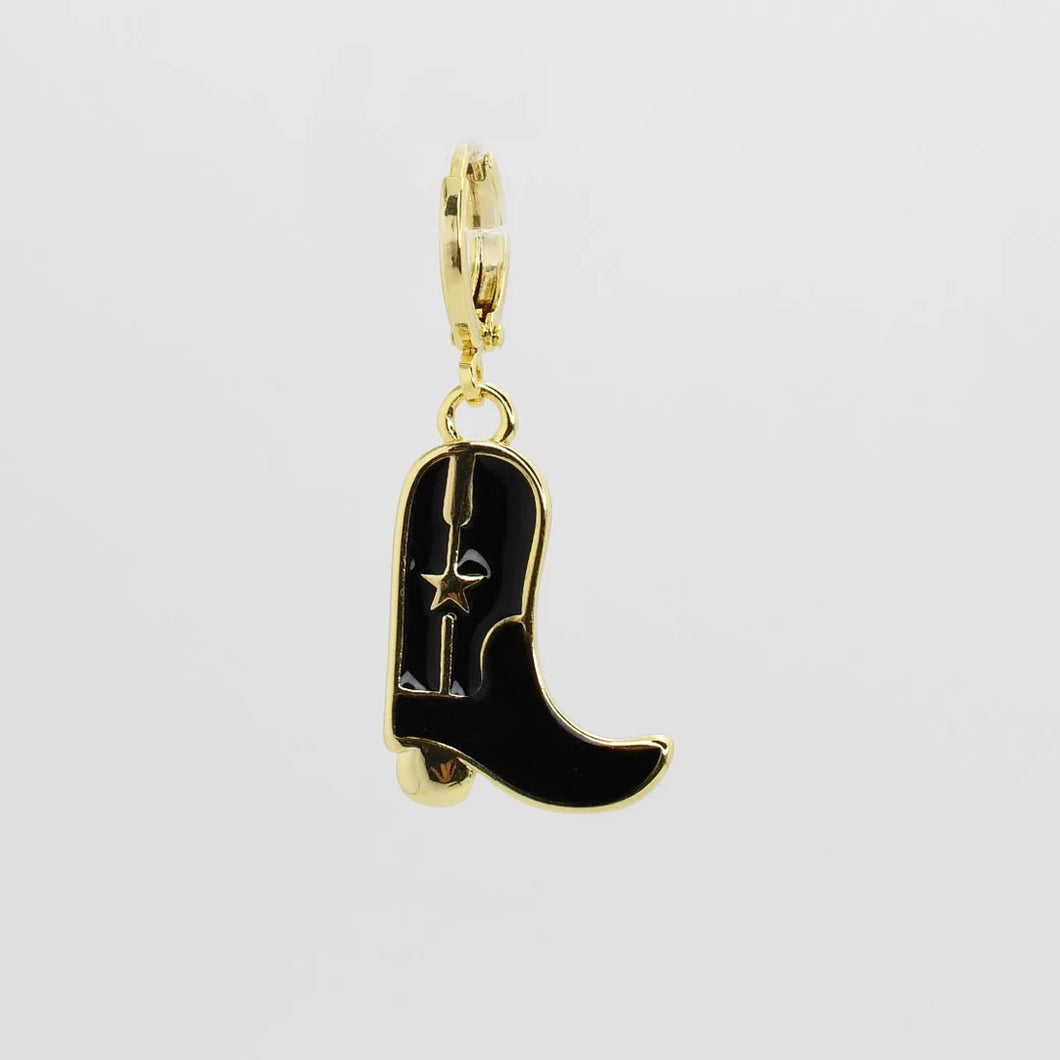 Black Cowboy Boot Charm