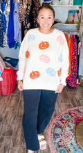 Load image into Gallery viewer, Cream Multi Colored Pumpkin Sweatshirt
