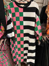 Load image into Gallery viewer, Checkered Striped Colorblocked Dress
