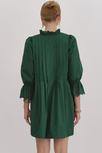 Forest Green 3/4 Sleeve Dress