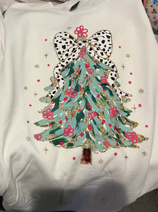 Snowflake Coquette Tree Ivory Crewneck