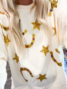 Horseshoe & Star Sequin Sweatshirt