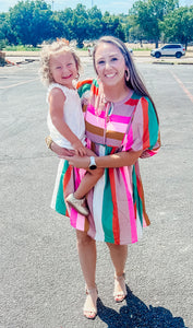 Pink Multi Fall Mini Dress