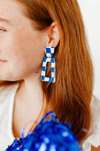 Kennedy Blue Checkered Linny Earrings