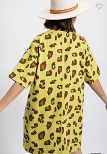 Kiwi Leopard T-Shirt Dress