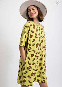 Kiwi Leopard T-Shirt Dress