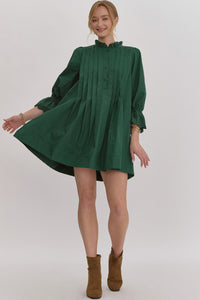 Forest Green 3/4 Sleeve Dress