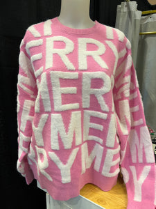 Candy Pink Merry Pullover Sweater