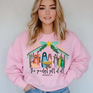 Nativity Baby Pink Crewneck