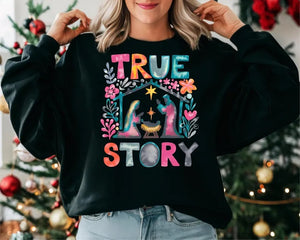 True Story Black Christmas Crewneck