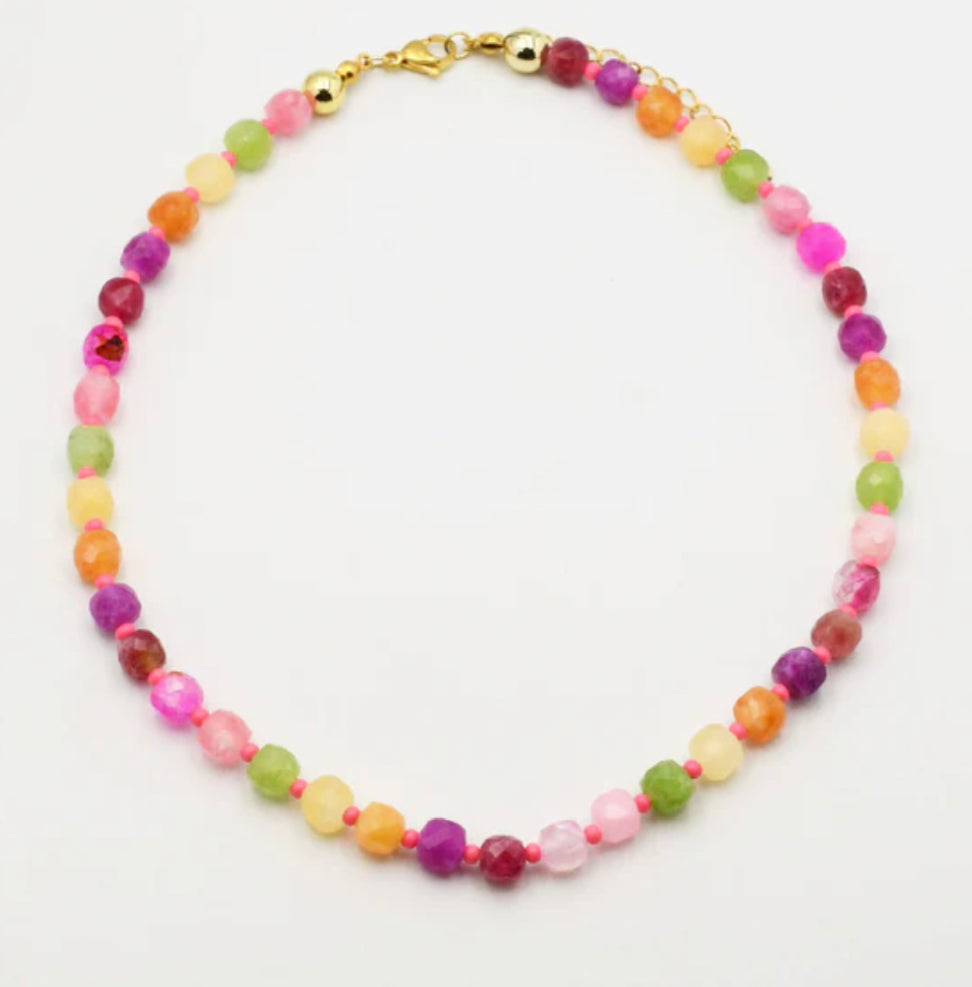Pink Gemstone Luxe Necklace