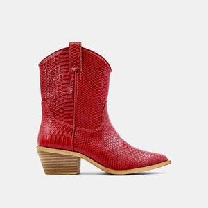 ZouZou Dark Red Snake Boots