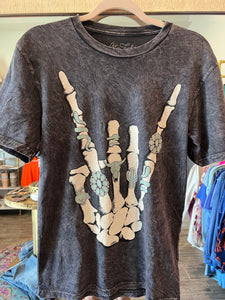 Skeleton Rock Hand Graphic Tee