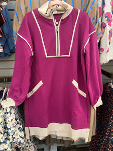 Magenta Long Sleeve Leisure Dress