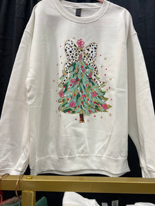 Snowflake Coquette Tree Ivory Crewneck