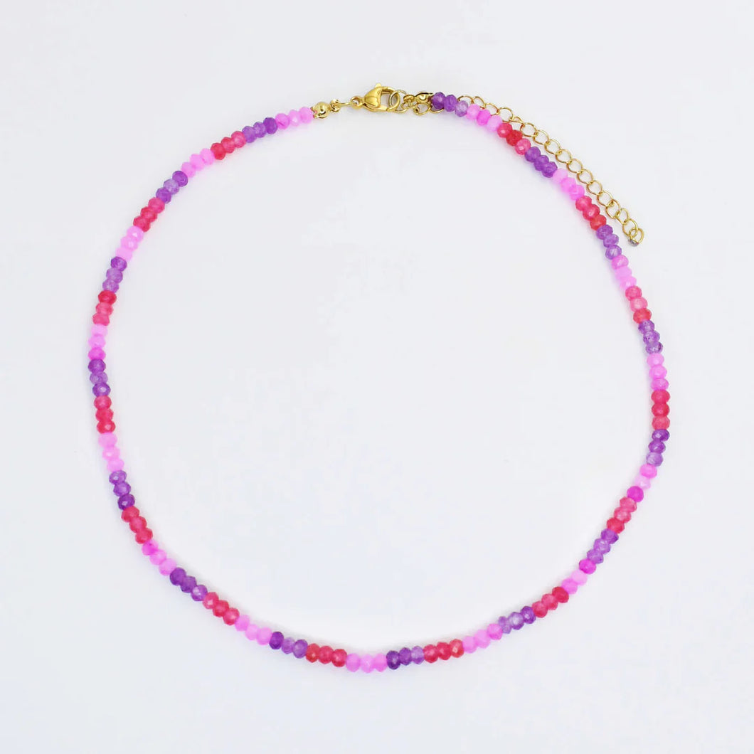 Magenta Dainty Luxe Gemstone Necklace