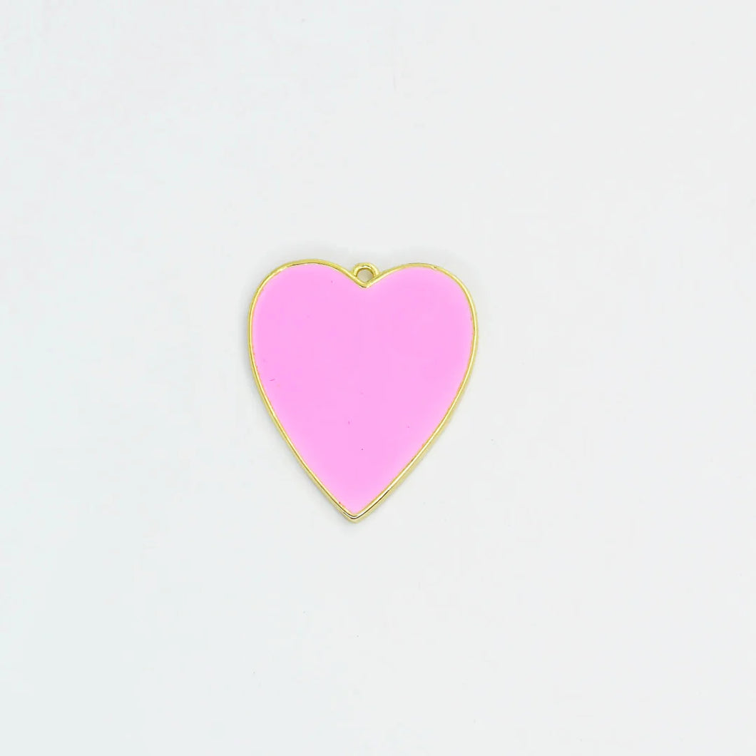 Pink Big Heart Charm