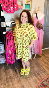 Kiwi Leopard T-Shirt Dress