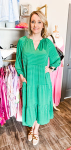 Kelly Green Midi Dress