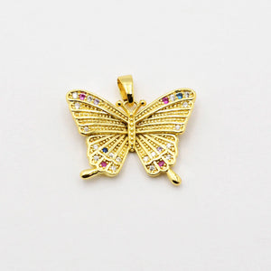 Multi Gold Butterfly Charm