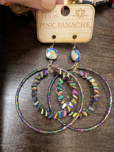 Pink Panache Black Iridescent Earrings