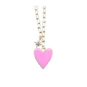 Light Pink TJ Heart Necklace