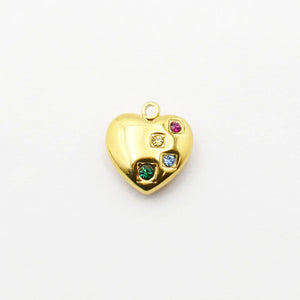 Multi Gold Heart Charm