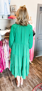 Kelly Green Midi Dress