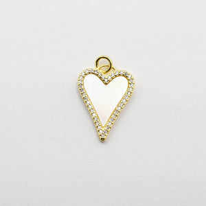 Pearl Long Heart Charm