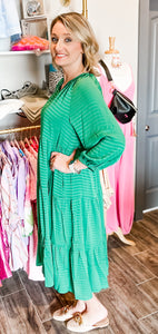 Kelly Green Midi Dress