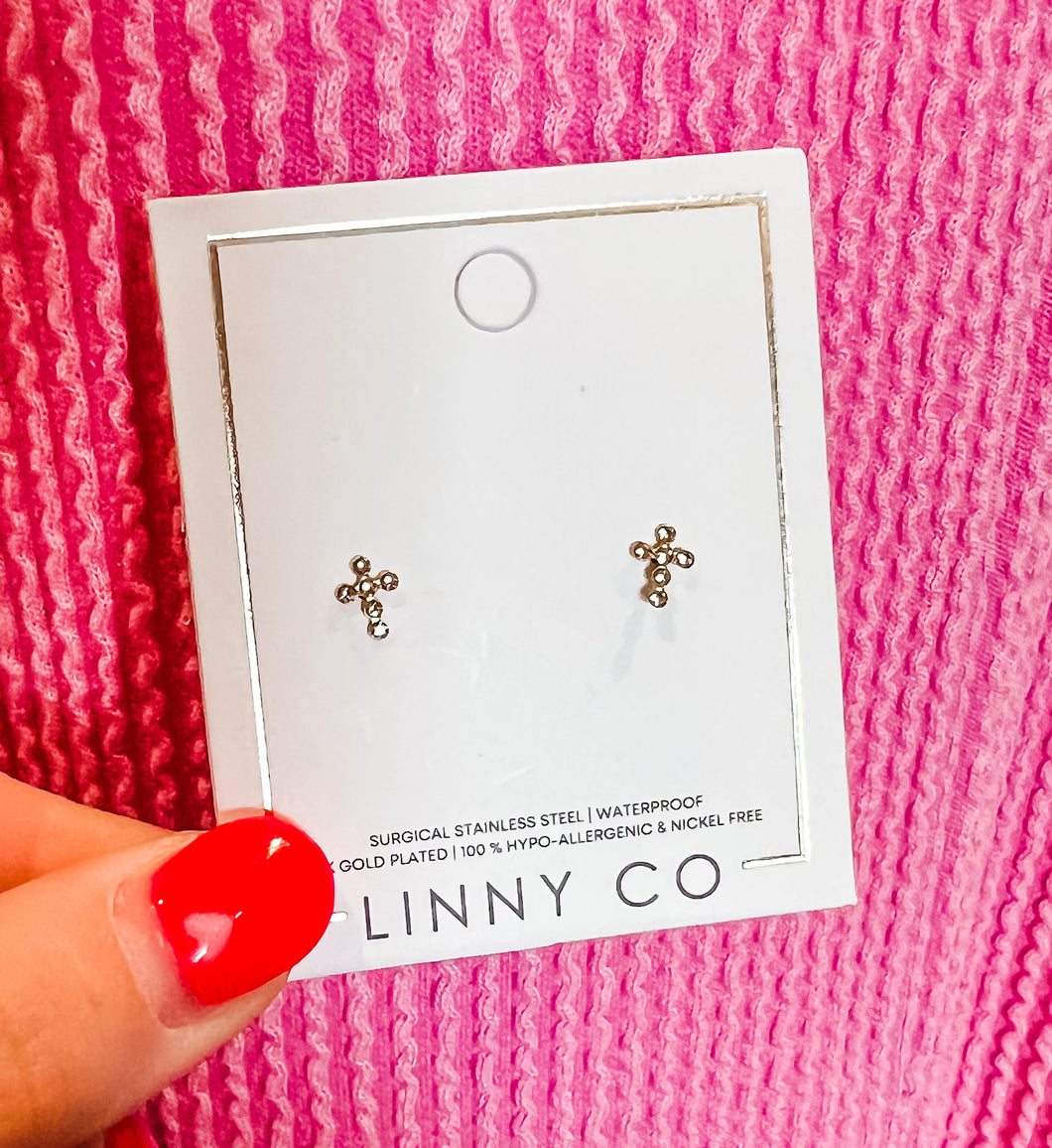 Clara Cross Screwback Linny Studs