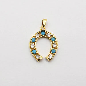 Turquoise Horseshoe Charm