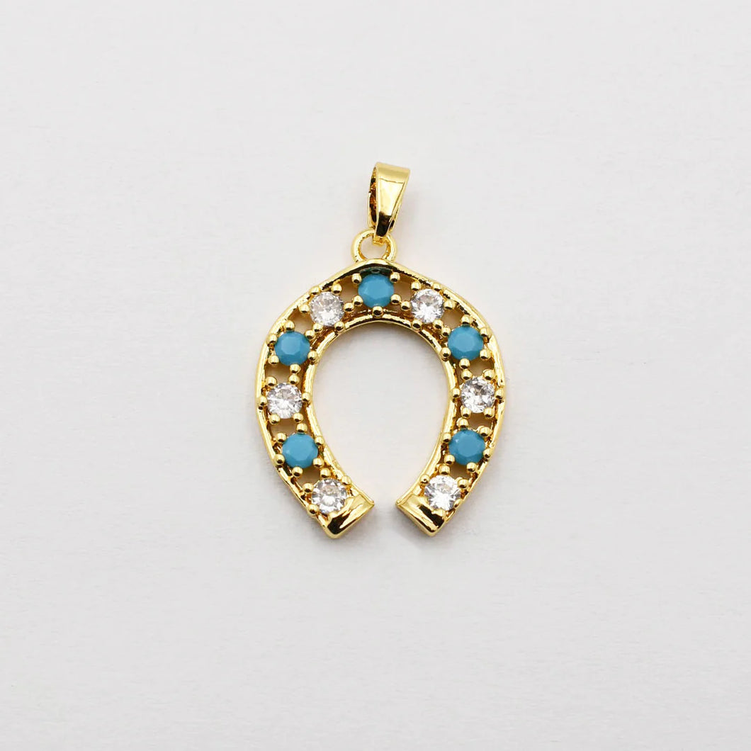 Turquoise Horseshoe Charm