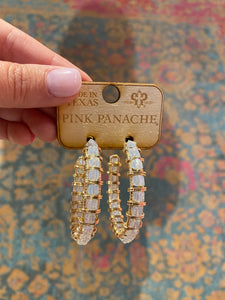 Crystal pink panache hoops