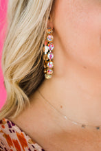 Load image into Gallery viewer, Big Jewel Pink Panache Hoops
