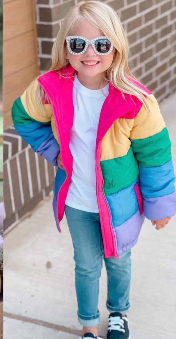 Youth Rainbow Puffer Jacket