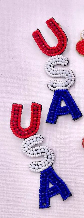 USA Beaded Earrings