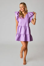 Load image into Gallery viewer, Ronnie Purple Ruffle Sleeve Dress
