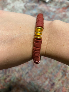 Cranberry Disc Bead Bracelet