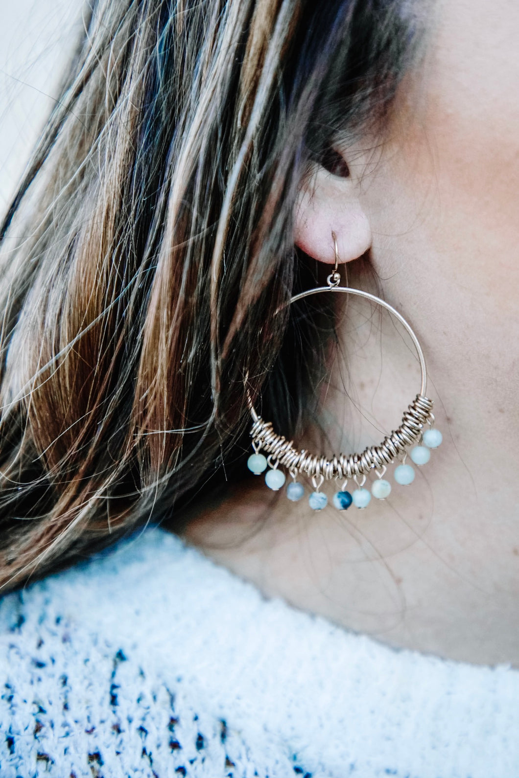 Amazonite Pink Panache Gypsy Earrings